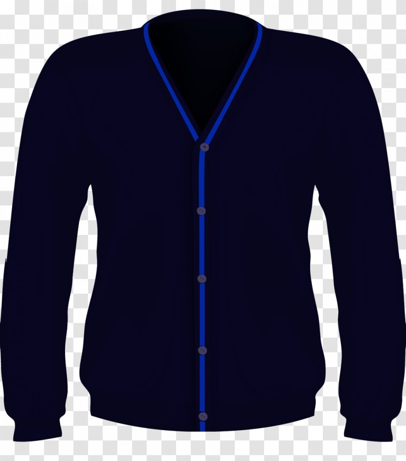 Cardigan Neck Sleeve Jacket - Cobalt Blue Transparent PNG