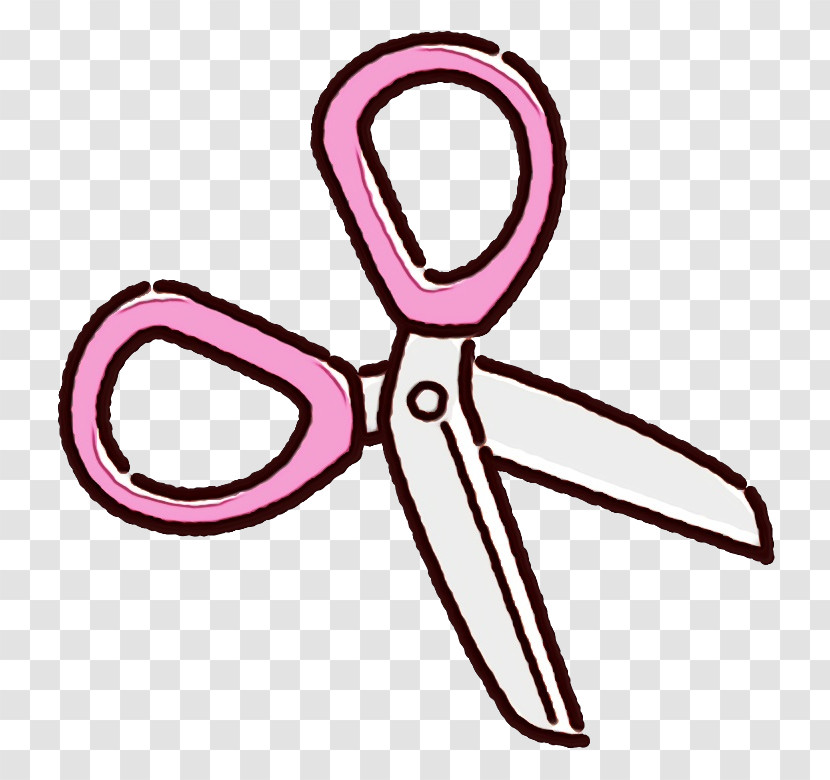 Pink Scissors Symbol Transparent PNG