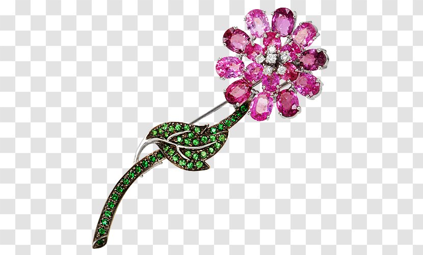 Brooch Gemstone Body Jewellery Flower - Jewelry Transparent PNG