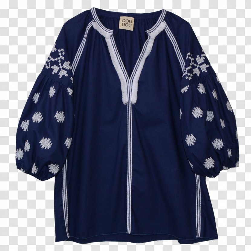 Sleeve Dress Blouse Outerwear - Electric Blue - Embroidered Children's Stools Transparent PNG