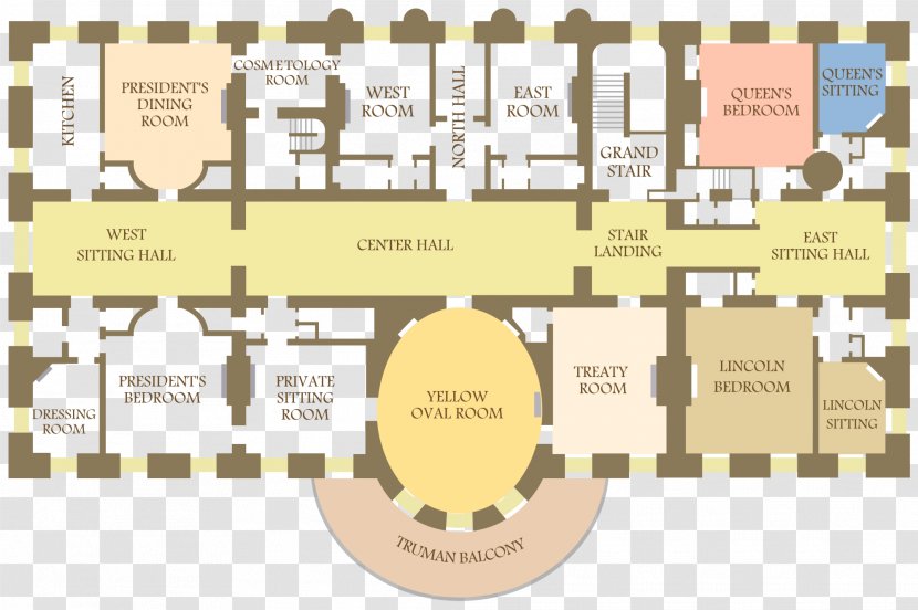 West Wing East White House Basement Floor Plan - Text Transparent PNG