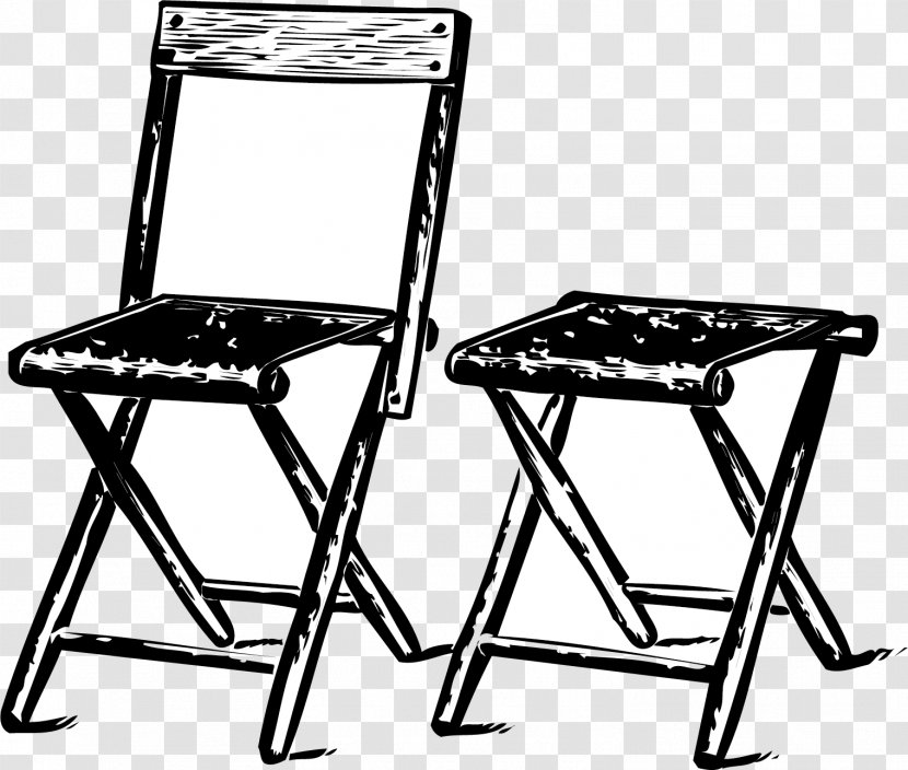 Folding Chair Deckchair Stool - Monochrome - Vector Material Transparent PNG