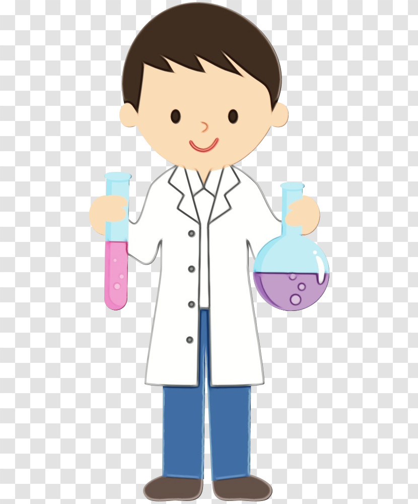 Cartoon Child Smile White Coat Transparent PNG