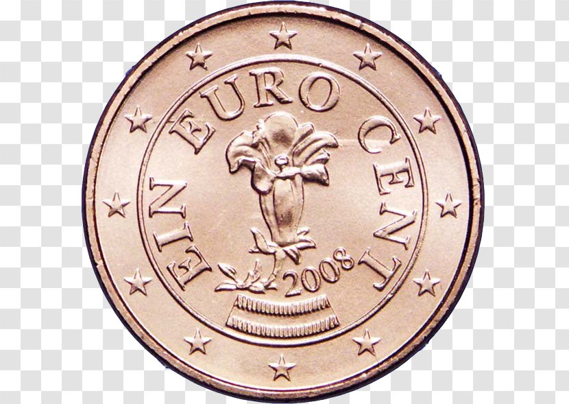 1 Cent Euro Coin Coins Transparent PNG