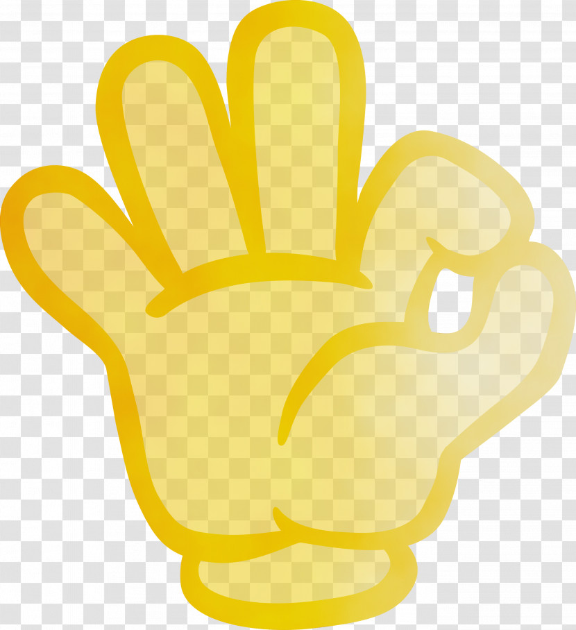 Yellow Hand Gesture Finger Transparent PNG