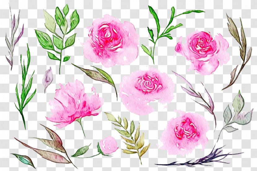 Bouquet Of Flowers Drawing - Wet Ink - Watercolor Paint Wildflower Transparent PNG