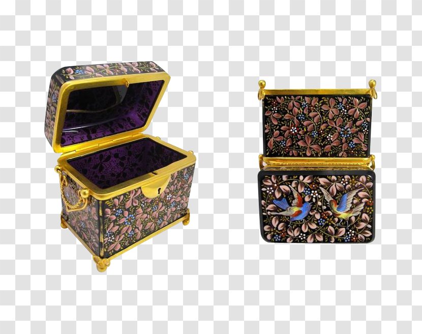 Product Design Rectangle Purple - Flowers And Birds Decorative Box Transparent PNG