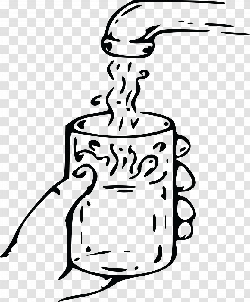 Water Glass Black And White Clip Art - Line Transparent PNG