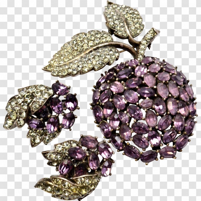 Amethyst Earring Purple Brooch - Gemstone Transparent PNG