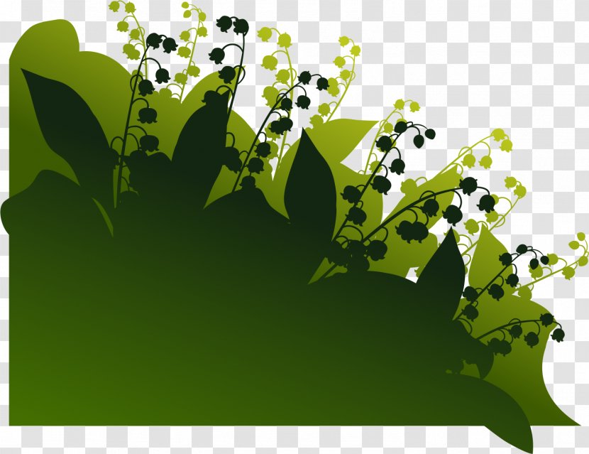 Silhouette - Plant - Green Flowers Transparent PNG