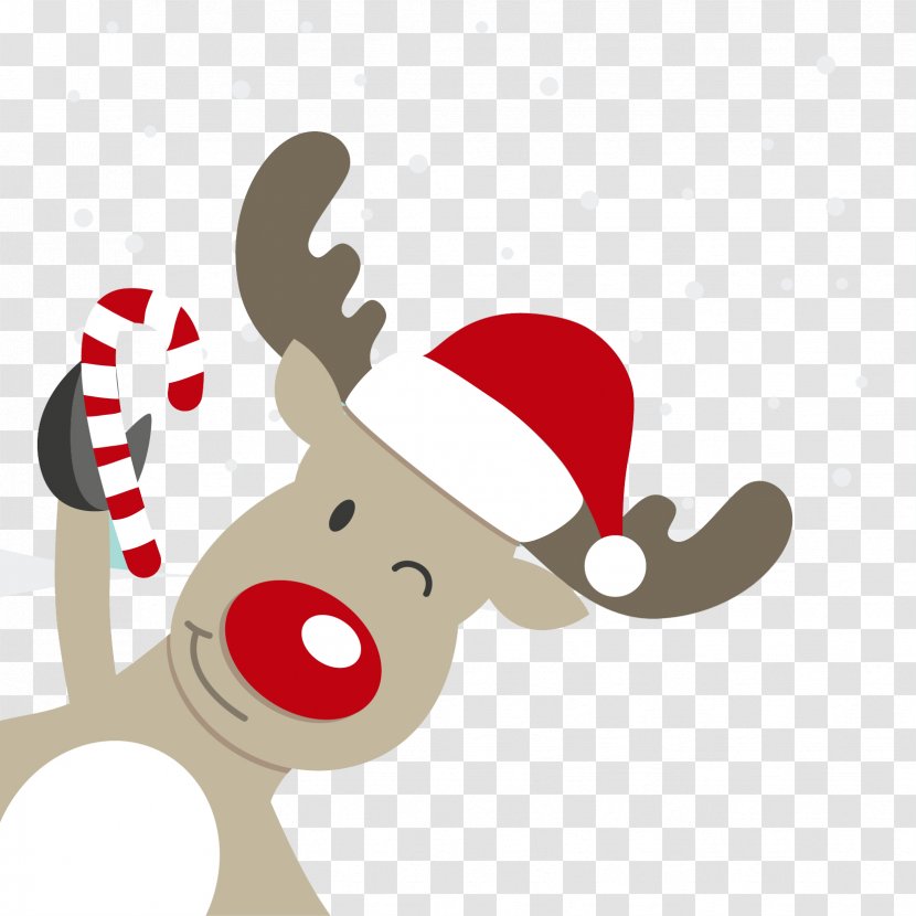 Rudolph Reindeer Santa Claus - Christmas Ornament - Cartoon Deer Vector Material Transparent PNG
