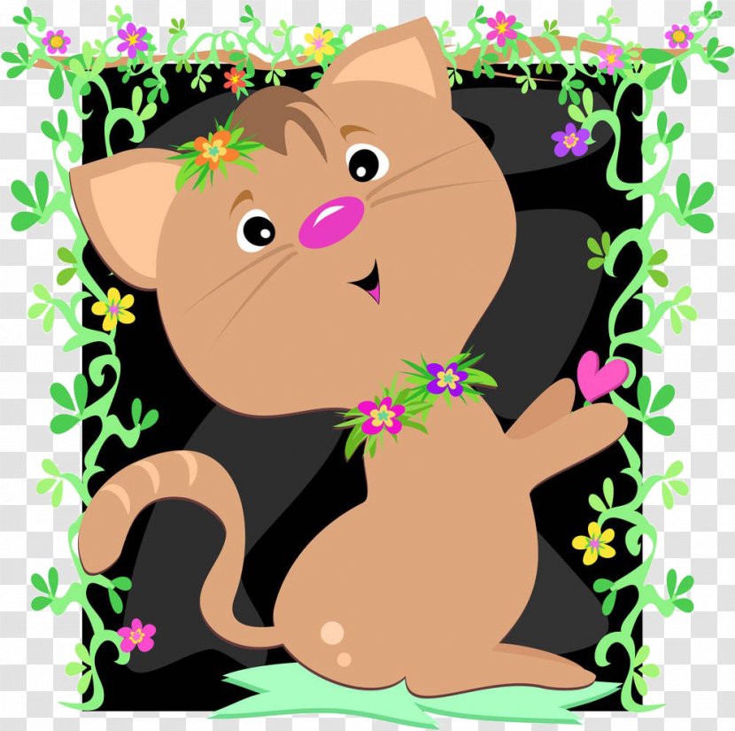 Drawing Stock Illustration Photography - Flower - Cartoon Cat Material Transparent PNG
