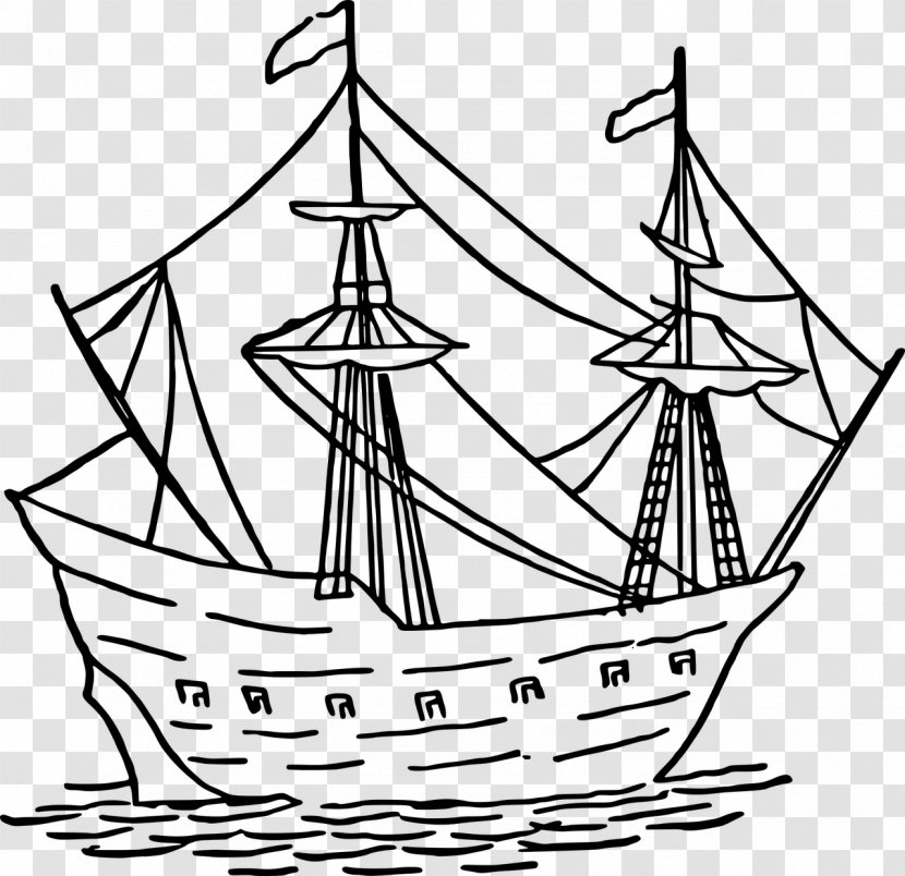 Caravel Ship Drawing Clip Art - Fluyt - Boat Transparent PNG