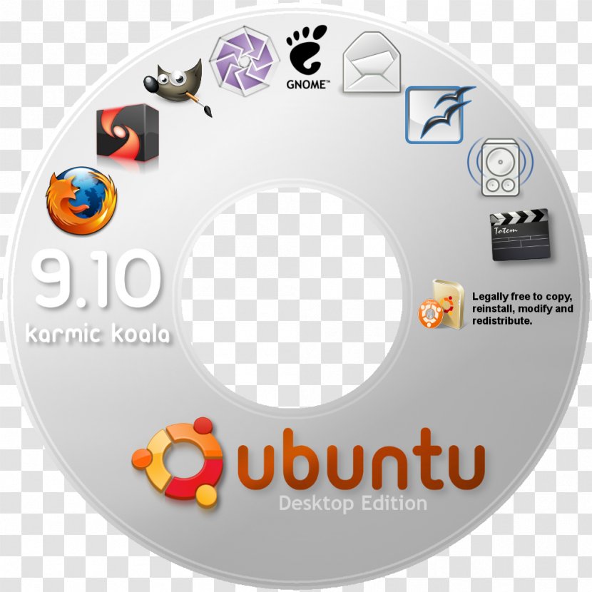 Ubuntu Compact Disc Xfce Linux Computer Software - Wheel - CD Transparent PNG