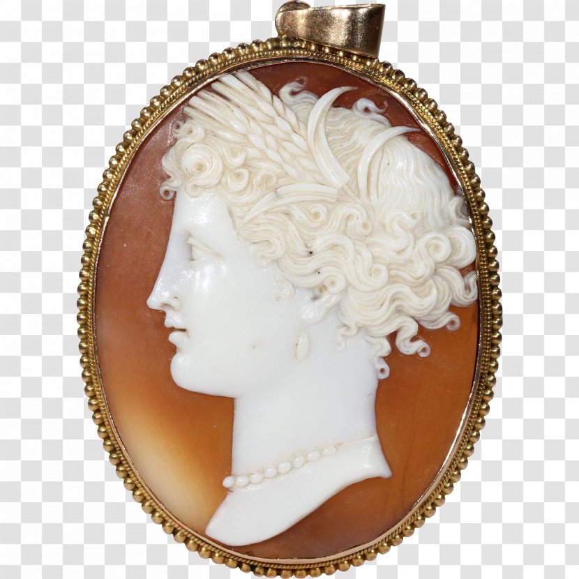 Locket Earring Gold Cameo Charms & Pendants - Estate Jewelry - Carved Exquisite Transparent PNG