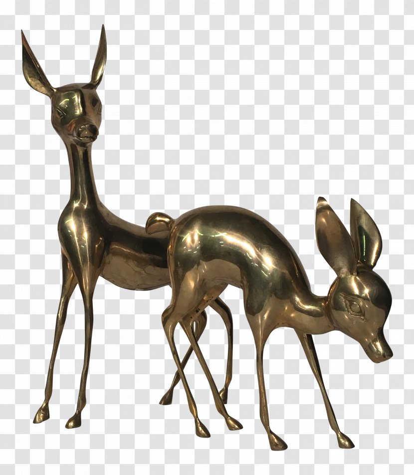 Bronze Sculpture Musk Deer Gazelle - Statue - Fawn Transparent PNG
