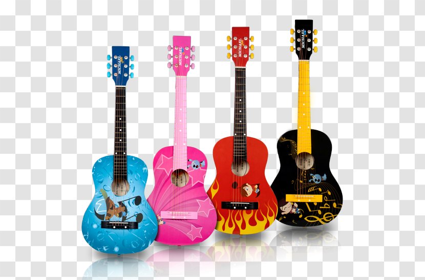 Acoustic Guitar Ukulele Classical Musical Instruments Tiple - Cartoon - Colorful Transparent PNG