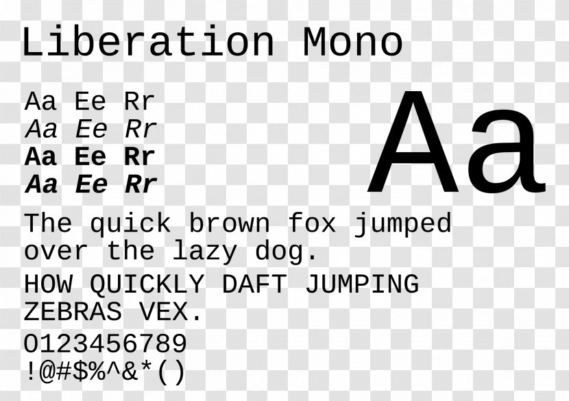 Monospaced Font Typeface Liberation Fonts Sans-serif - Document Transparent PNG