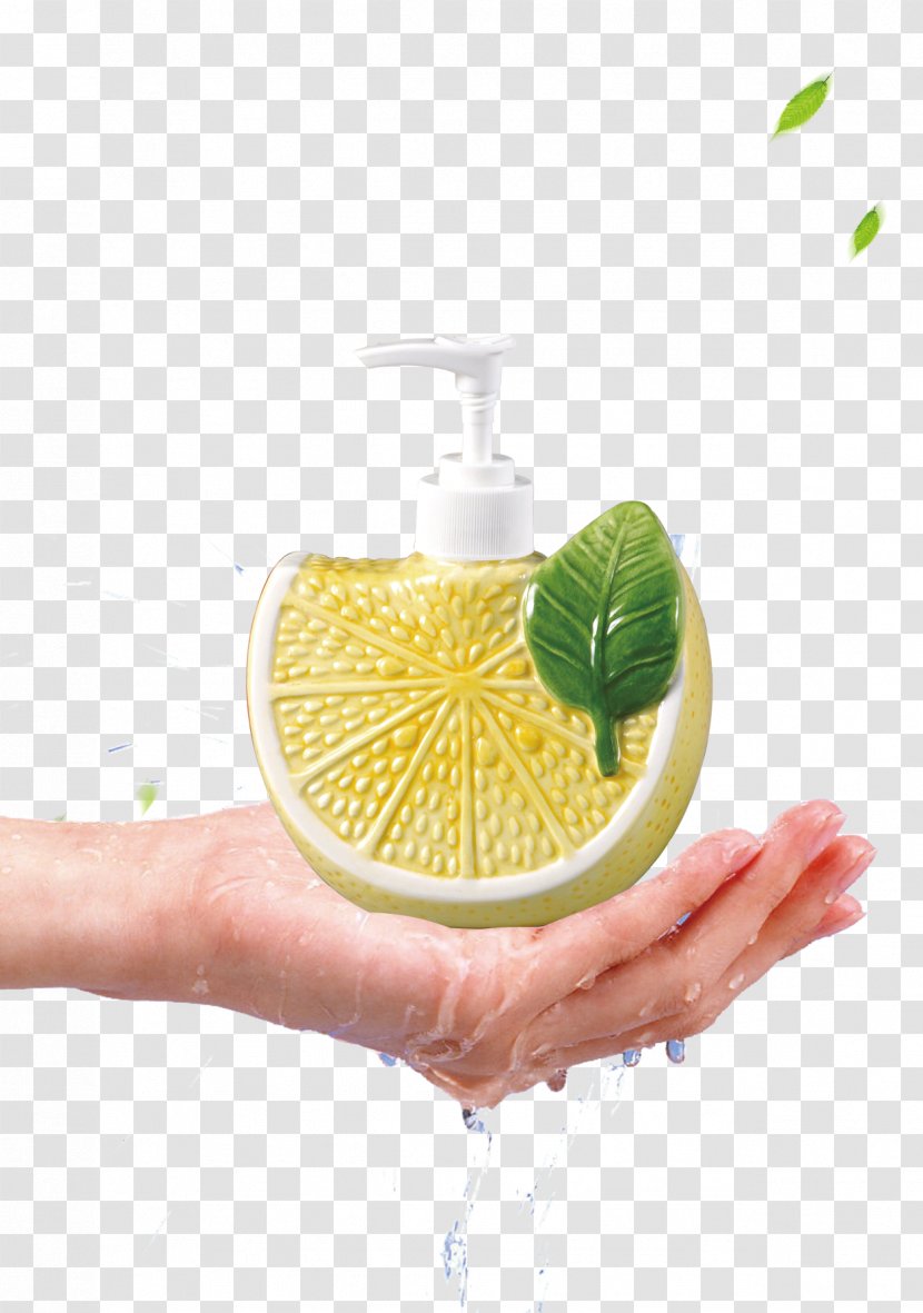 Packaging And Labeling Soap - Lemon - Creative Orange Liquid Transparent PNG