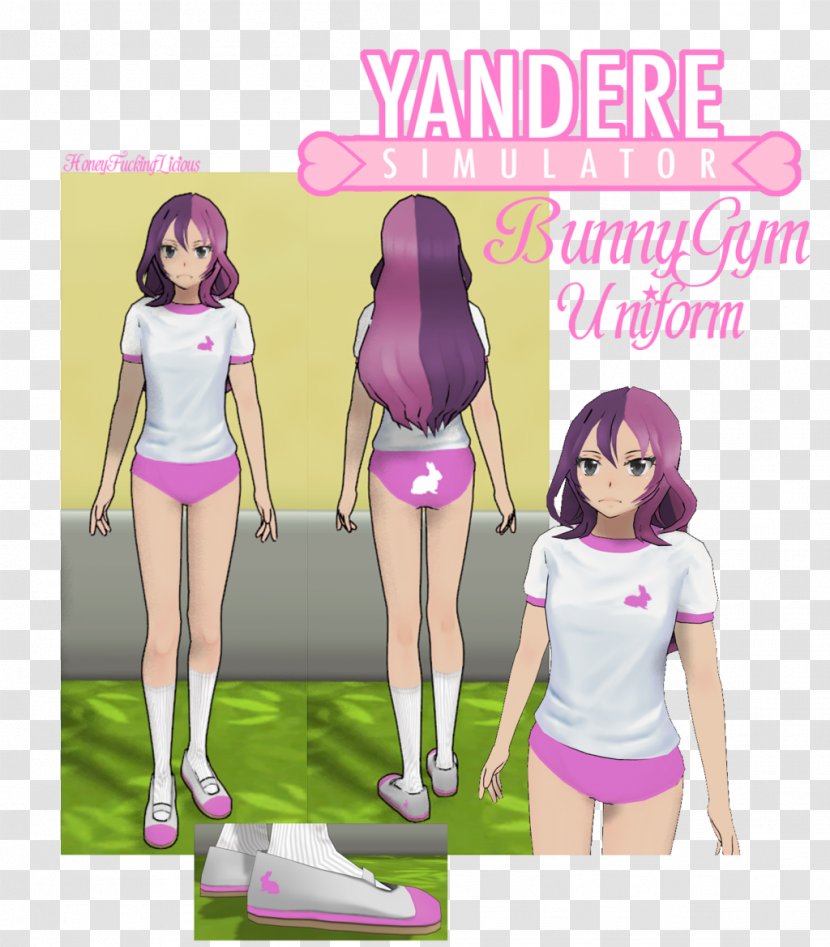 Yandere Simulator Clothing Fitness Centre Uniform - Silhouette - Back View Transparent PNG