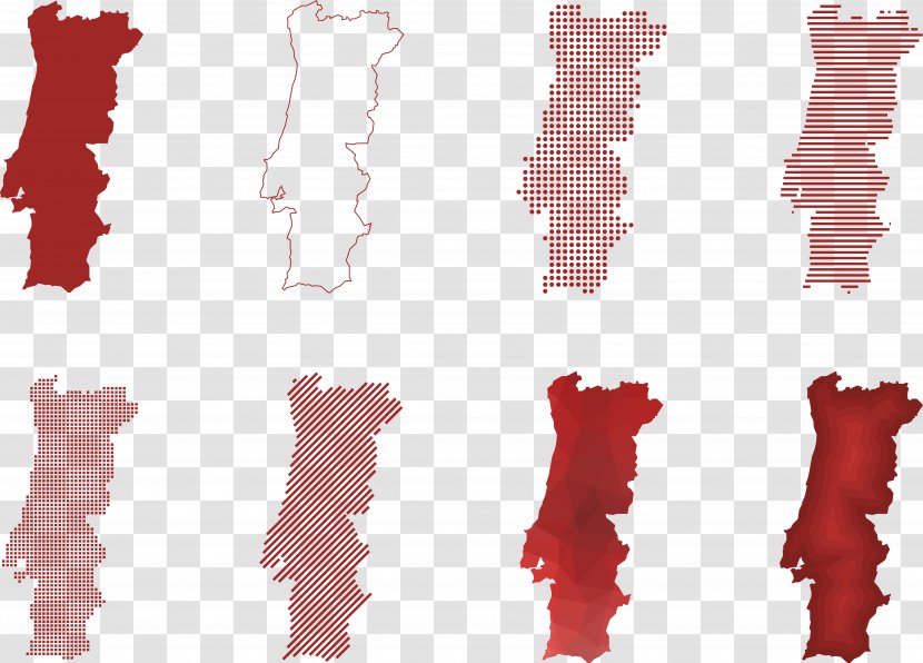 Portugal Drawing Illustration - Photography - Red Map Collection Transparent PNG