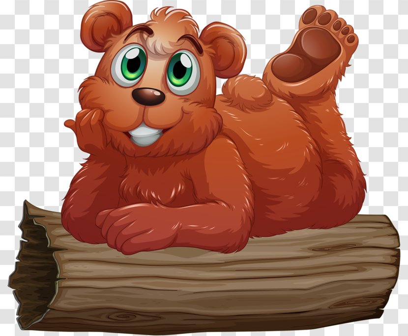 Brown Bear Clip Art - Frame - Sleeping On The Wooden Coffee Transparent PNG