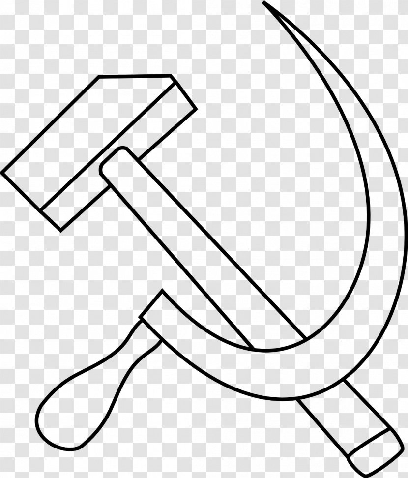 Soviet Union Hammer And Sickle Communist Symbolism - Monochrome Transparent PNG