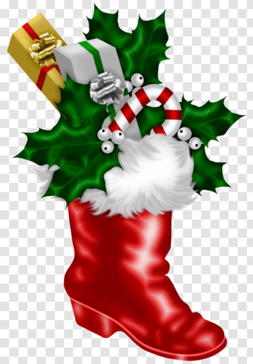 Santa Claus Christmas Day Gift Sock Transparent PNG