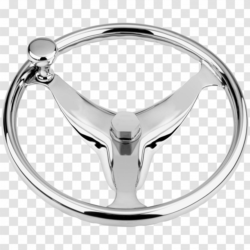 Steering Wheel Boat Rim - Silver Transparent PNG