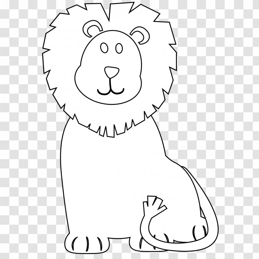 Lion Giant Panda Drawing Black And White Clip Art - Cartoon - Line Transparent PNG