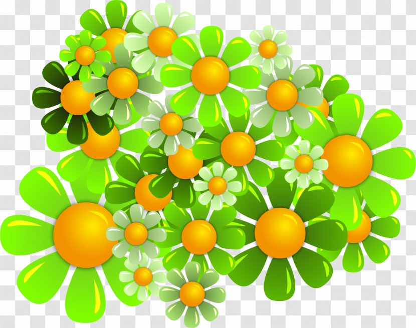 Green Flower - Petal - Vector Painted Flowers Transparent PNG