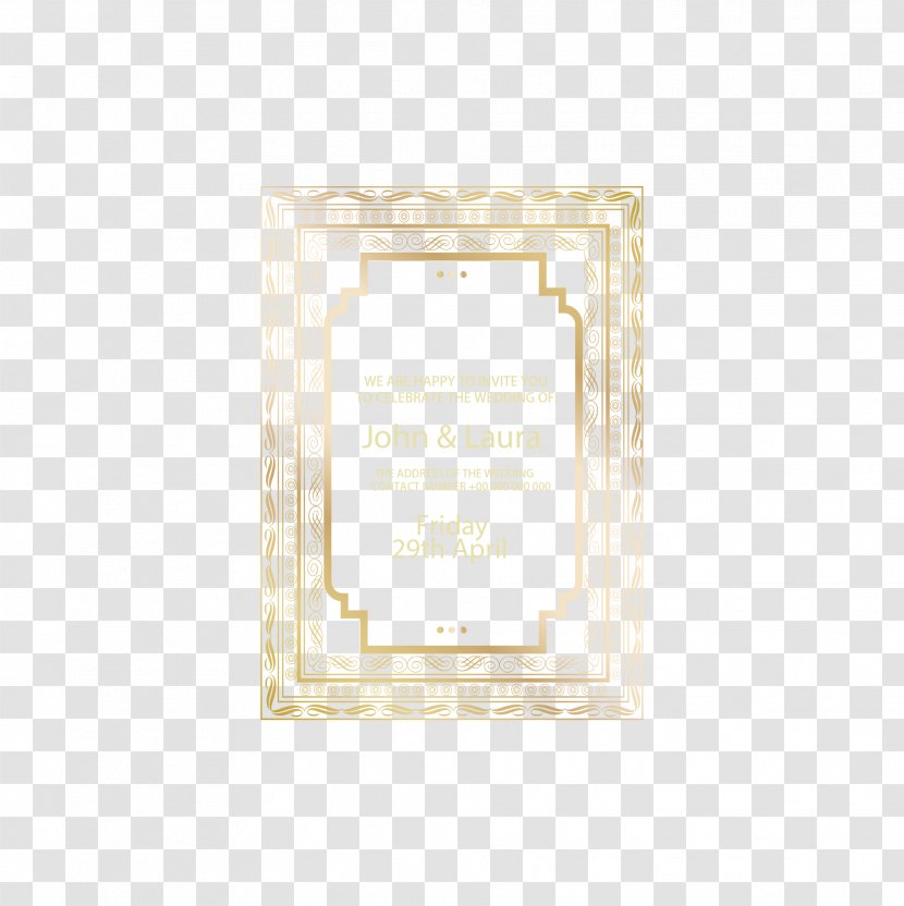 Picture Frame Square, Inc. Pattern - Rectangle - Hand-painted Gold Vector Transparent PNG