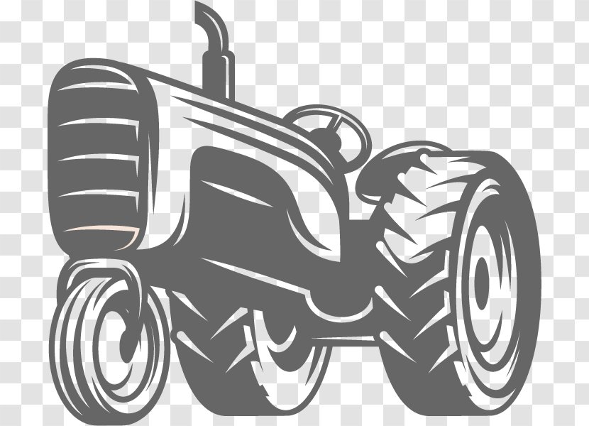 Tractor Logo - Black And White - Vintage Transparent PNG