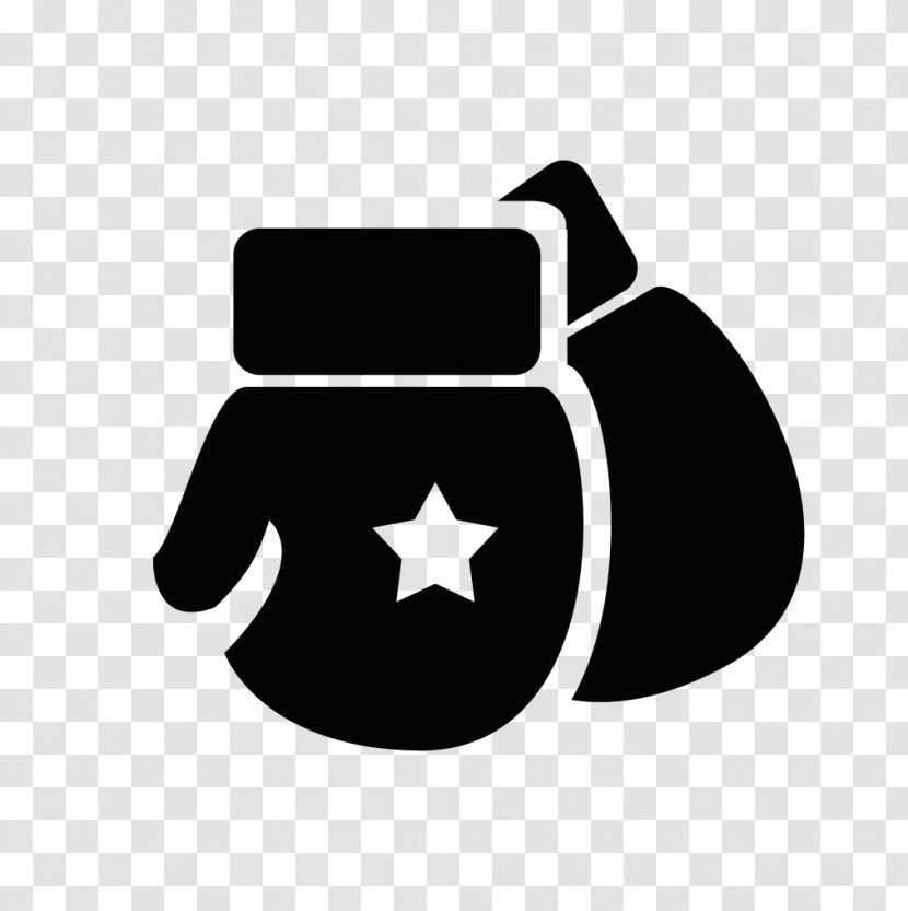 Boxing Glove Sport - Jab - Cartoon Black And White Logo Transparent PNG