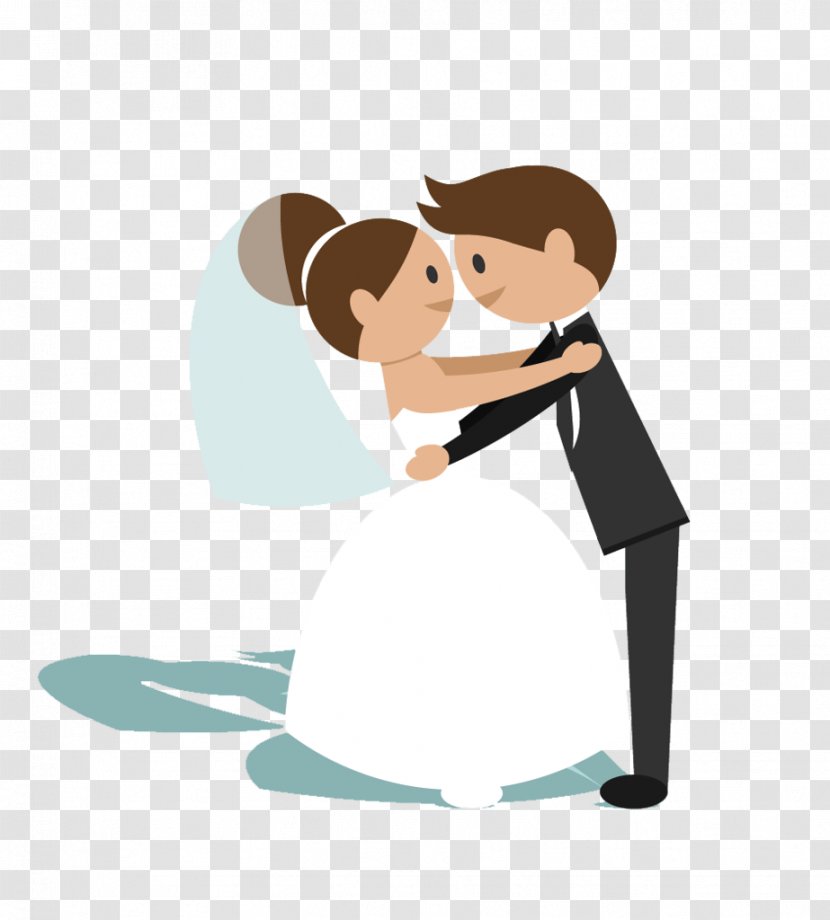 Wedding Invitation Bridegroom Clip Art - Hug - Married Cartoon Characters Pictures Transparent PNG