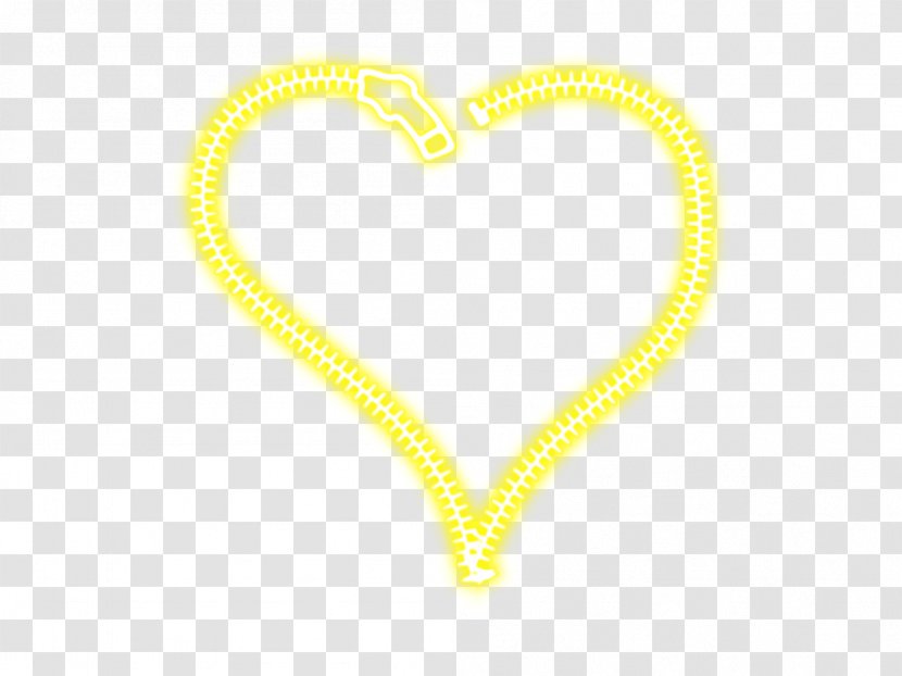 Body Jewellery Necklace Heart Font - Yellow - Brush Transparent PNG