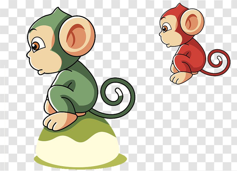 Monkey Clip Art - Drawing - The Little Waiting For Cartoon Image Transparent PNG