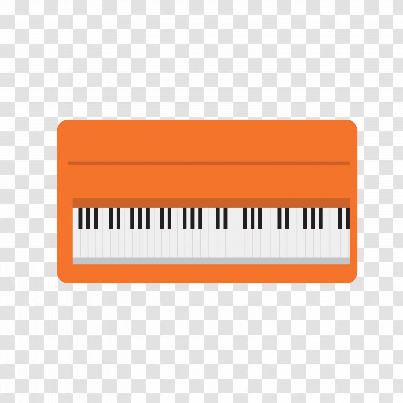 Digital Piano Electronics Electronic Keyboard - Orange - Vector Flat Transparent PNG