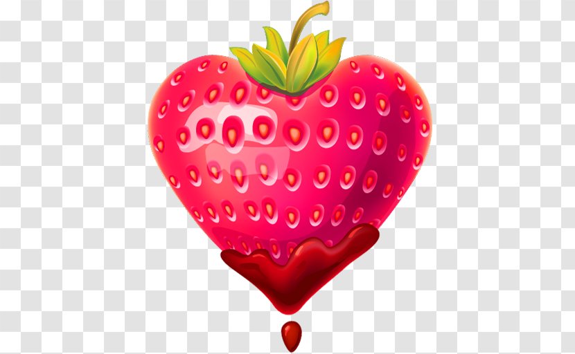 Strawberry Heart Icon - Red Decorative Patterns Transparent PNG