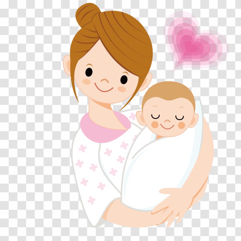 Infant Mother Cartoon Clip Art - Holding A Baby Transparent PNG