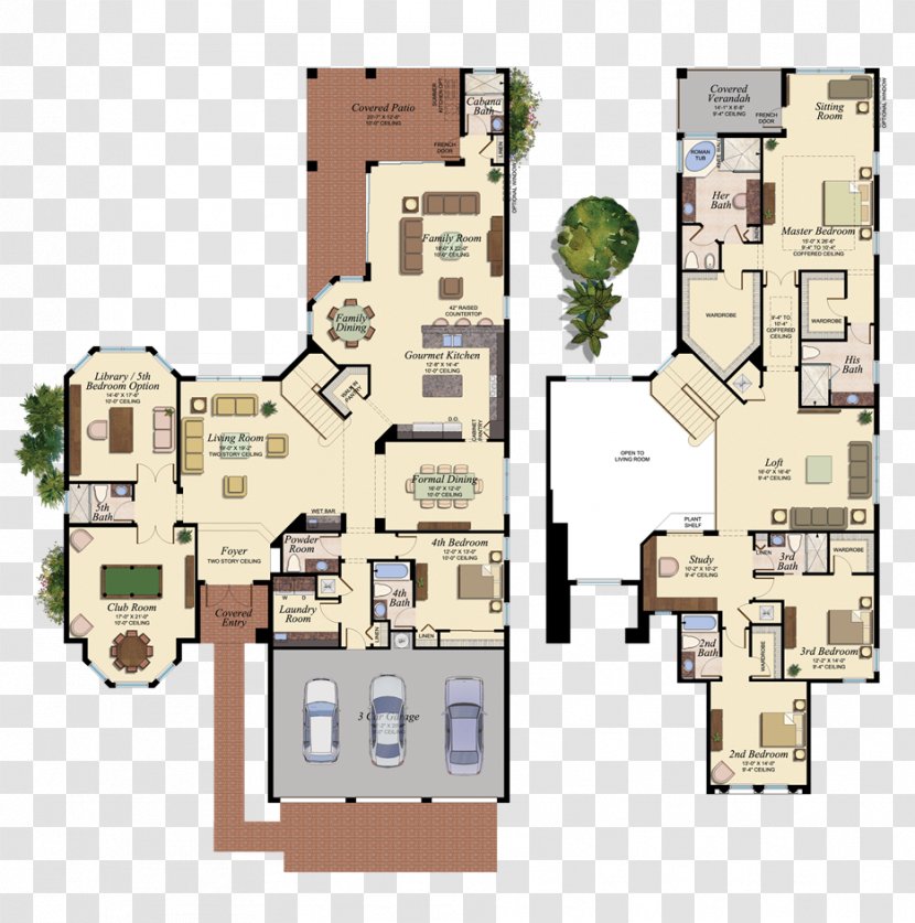 Floor Plan Delray Beach House Architecture - Schematic Transparent PNG