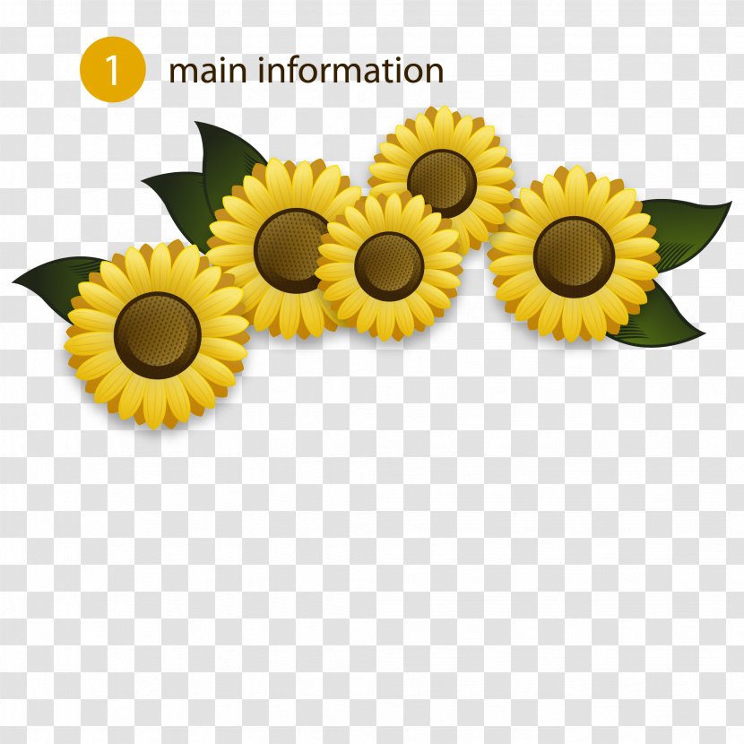 Euclidean Vector Flower - Template - Yellow Sunflower Background Material Transparent PNG