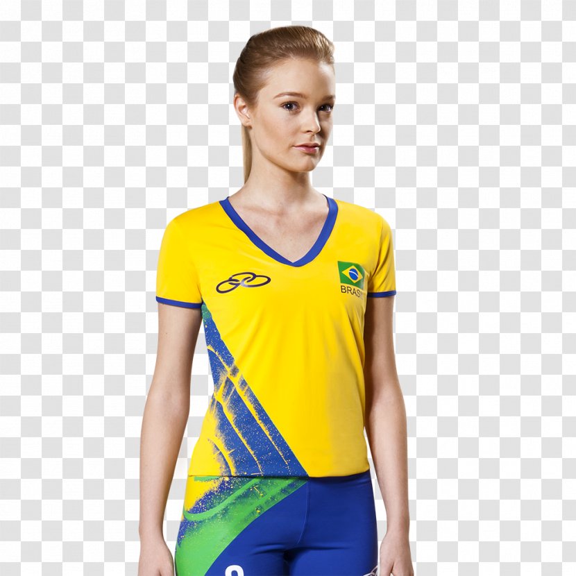 T-shirt Uniform Sleeve Brazil Men's National Volleyball Team - Joint Transparent PNG