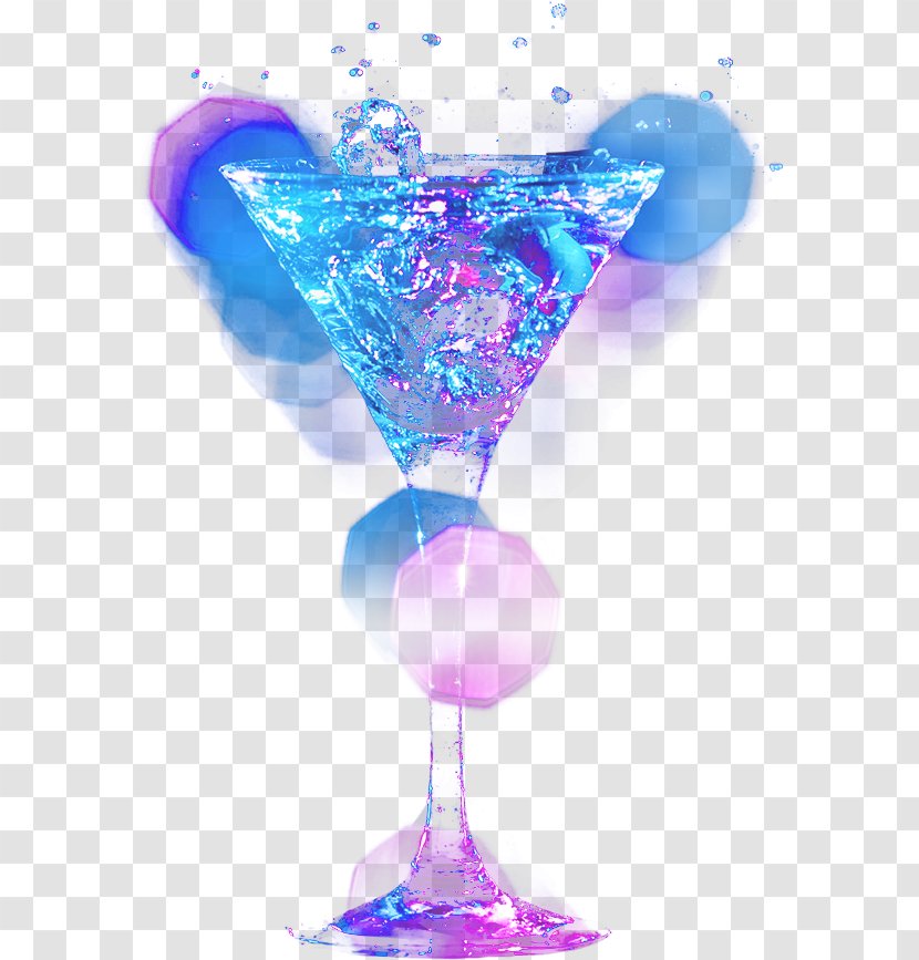 Blue Hawaii Wine Glass Martini Cocktail Garnish Lagoon - Cobalt Transparent PNG