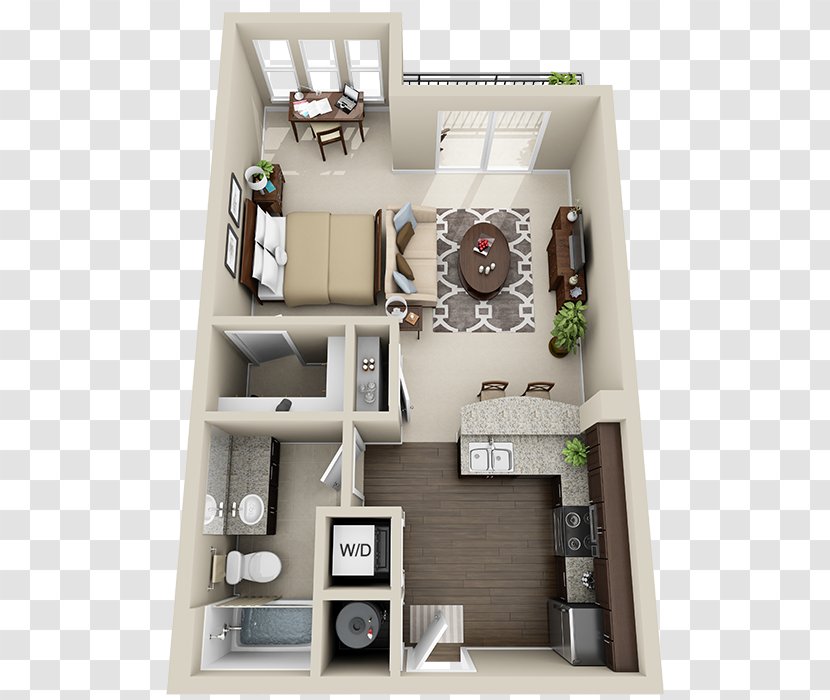 House Plan Studio Apartment Floor - Loft Transparent PNG