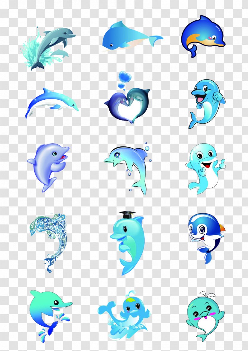 Poster Cartoon Dolphin - Animation - Happy Transparent PNG