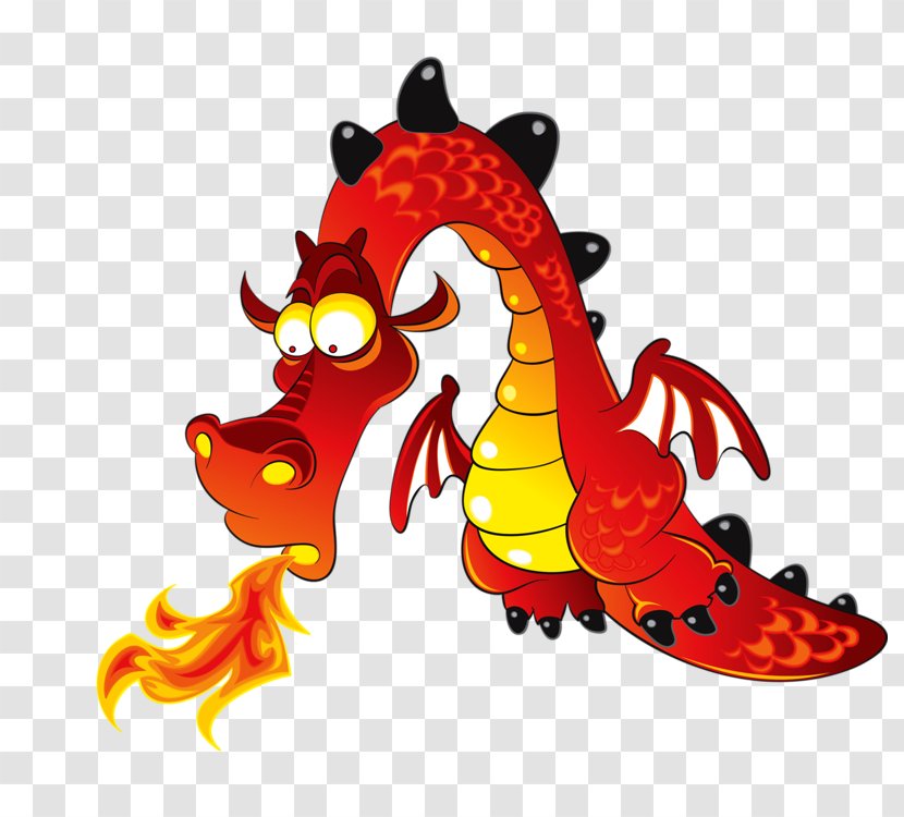 Dragon Royalty-free Fire Breathing Illustration - Fictional Character - Red Dinosaur Transparent PNG