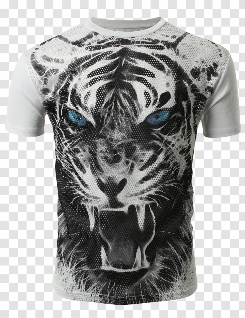 Printed T-shirt Hoodie Tiger - Dress - Black Mesh Blouse Transparent PNG