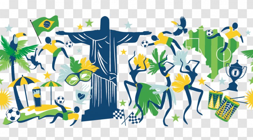 Brazilian Carnival 2016 Summer Olympics Illustration - Brazil Rio Decorative Elements Transparent PNG