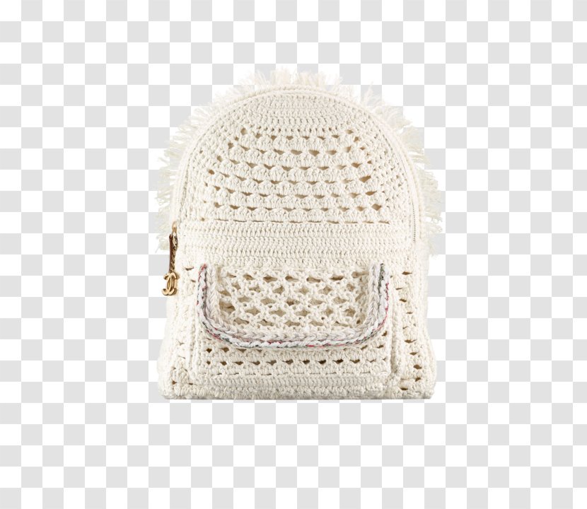 Chanel Crochet Bag Backpack Knitting - Beige Transparent PNG